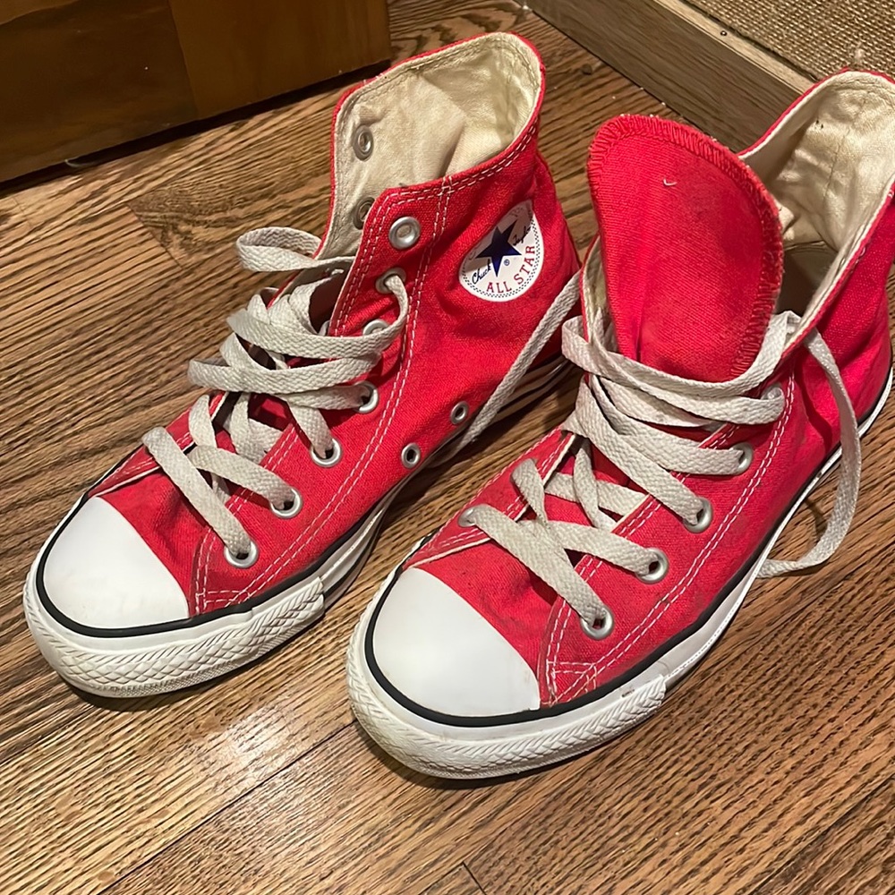 Converse Old School Red or Black High Tops Vintage Chucks
